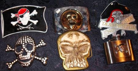 We have Pirate Belts & Belt Buckles, Skull Pirate Buckles, Pirate Bling, Pirate Accessories, Pirate Costume Accessories, Skull Pirate Jewelry, Cross Bones & Skull Belt Buckles, Quality Pirate Paraphernalia, 