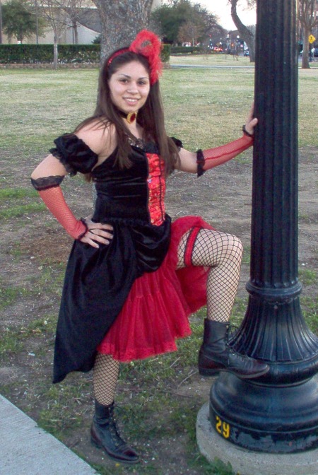 saloon girl red and Black costume